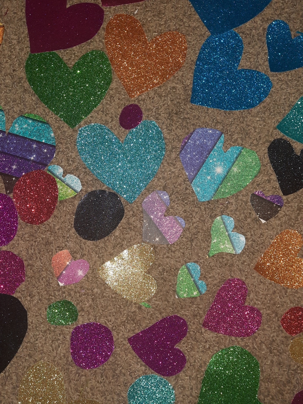 Glitter Hearts And Dots Decorations